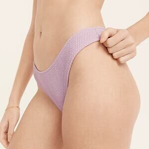 New NWT J. Crew Textured Curved Cheeky Bikini Swim Bathing Suit Bottom Large